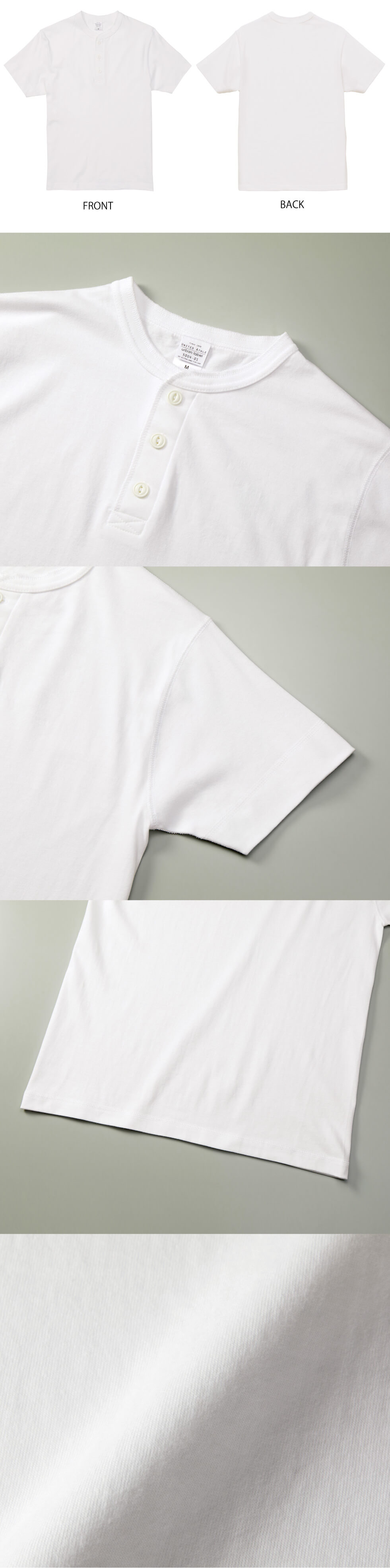 500401 5.6オンス　ヘンリーネック　Tシャツ